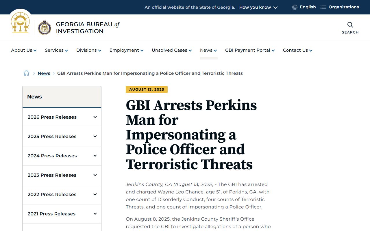 Jenkins County criminal court records GBI Jenkins County press release