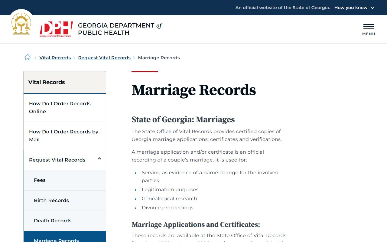 Jenkins County marriage records Georgia DPH certified copy information